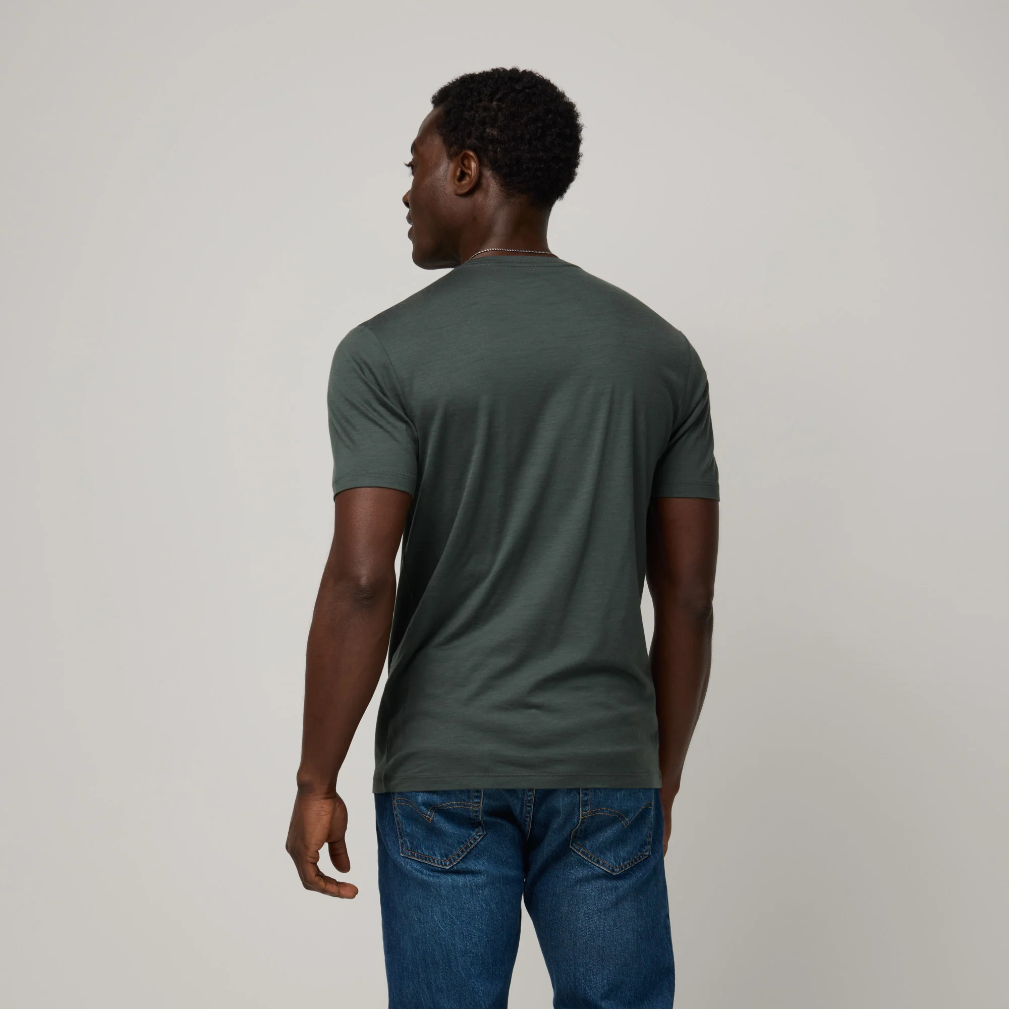 Men's 100% Wool Crew Neck Tee - Image 3
